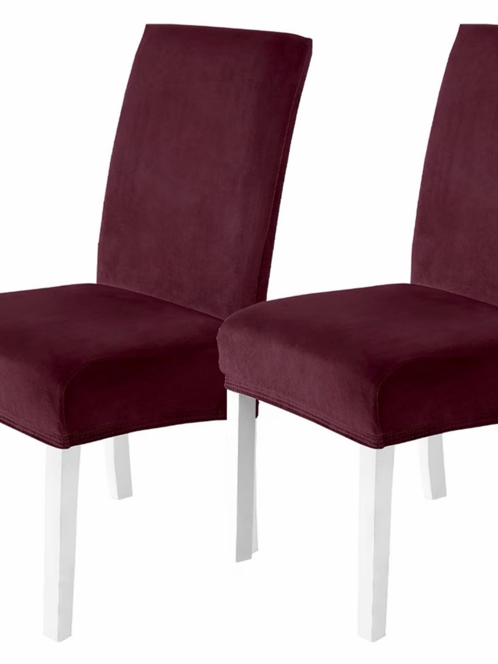 Stretch Dining Chair Covers in Burgundy - Set of 2